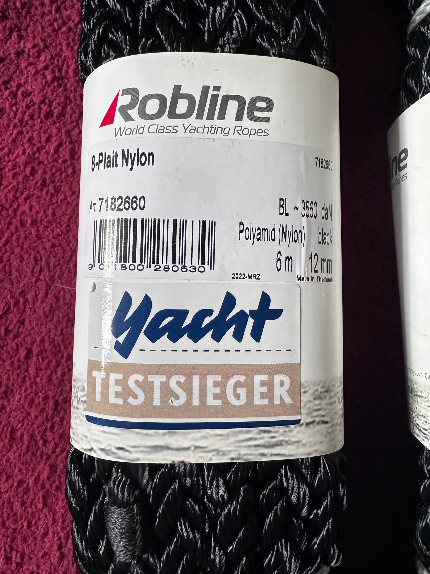 Robline Nylon 8-Plait TESTSIEGER Festmacher mit Auge - schwarz